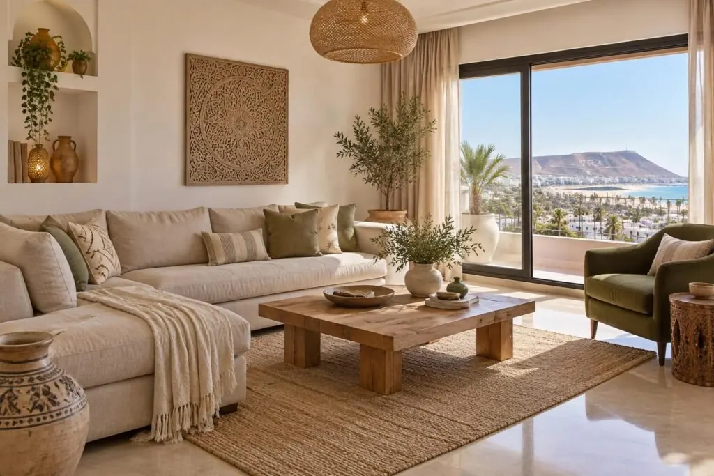 Decorated apartment interior in Agadir